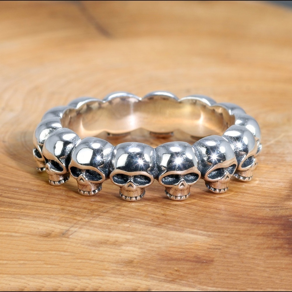 Mens Sterling Silver Skull Ring